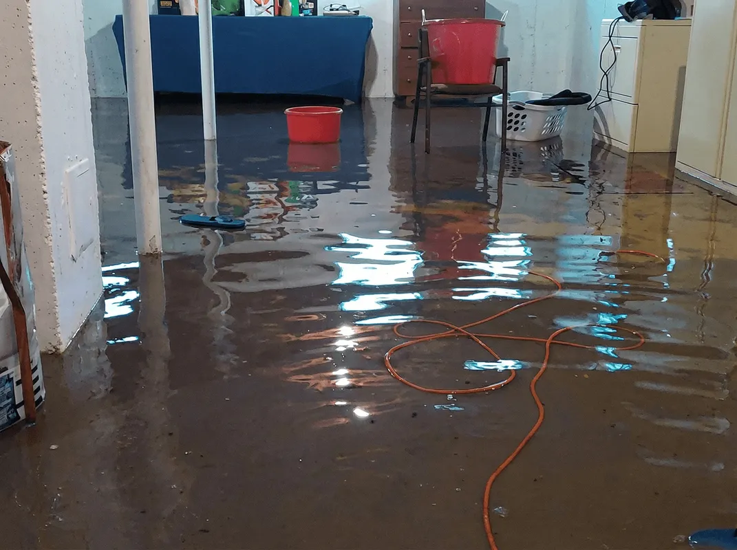 Basement with boiler, cabinets and washing machine completely flooded in Sacramento, CA